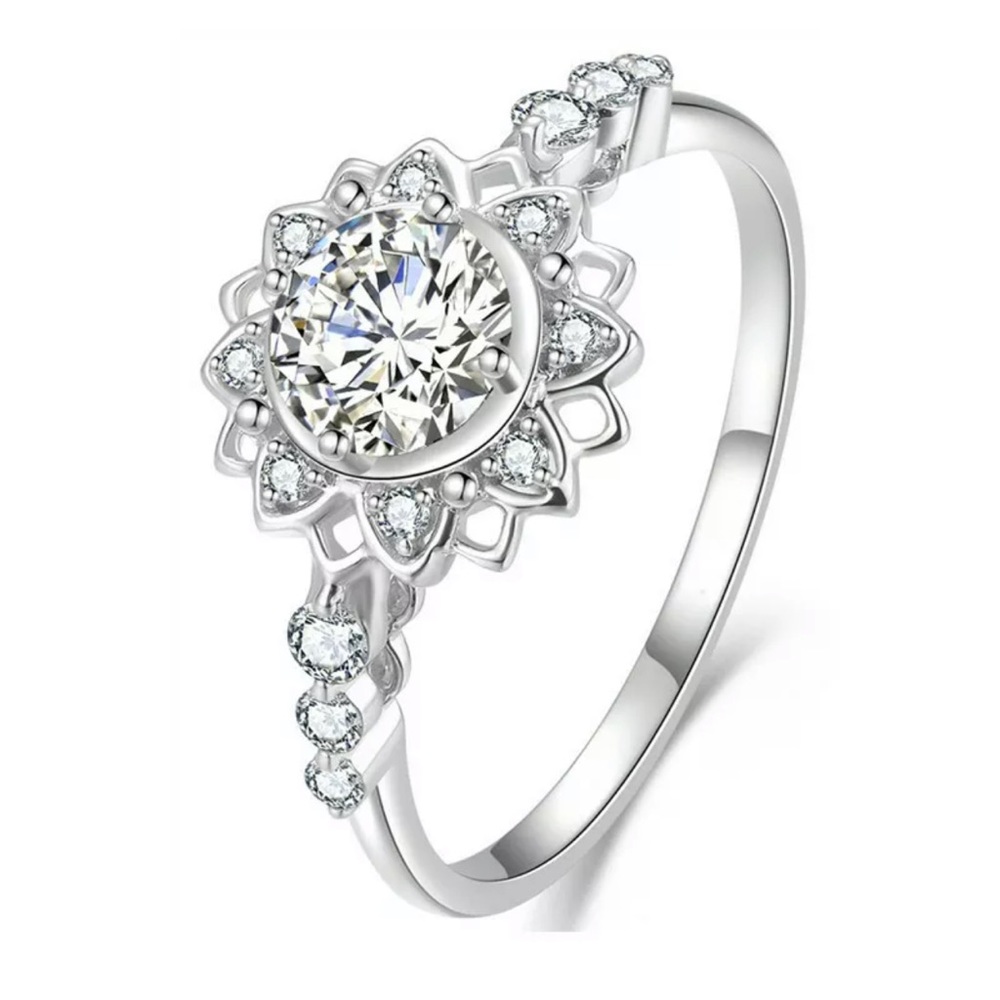 Silver Rings for Women Fashion Women Cubic Zirconia Jewelry - Picture 3 of 5